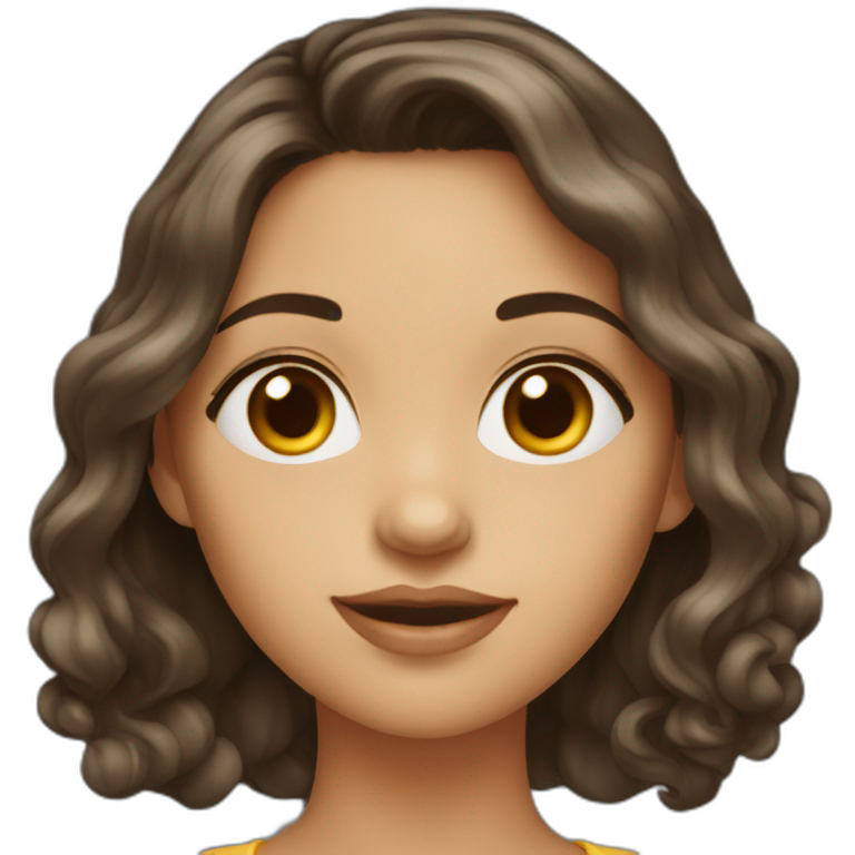 woman in 19th century, green eyes, brown medium wavy hair | AI Emoji ...