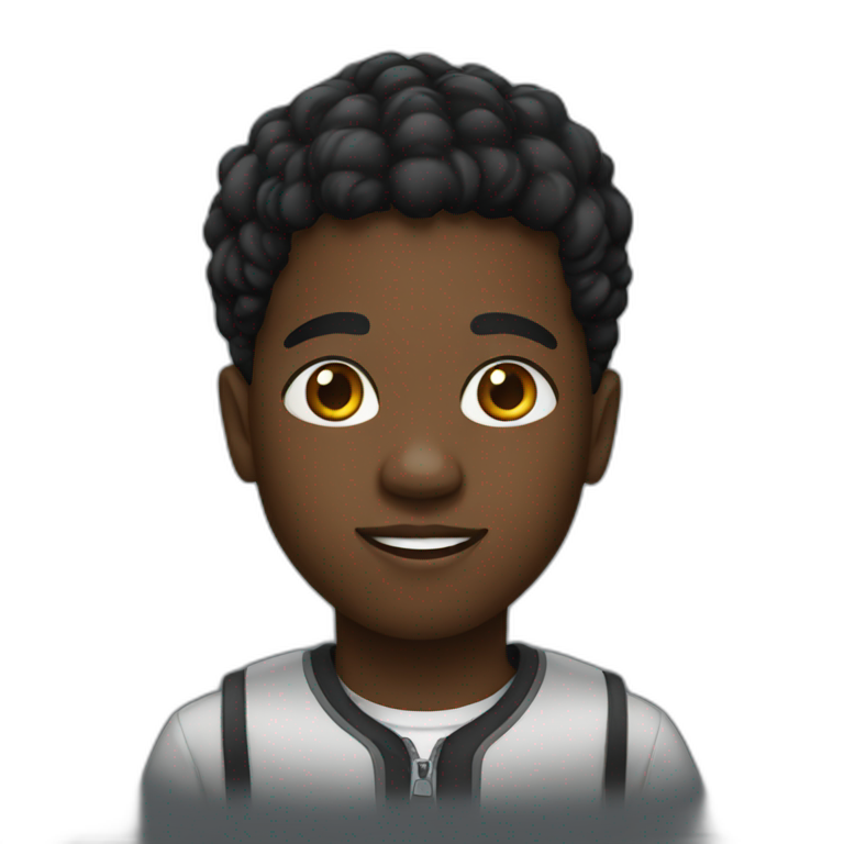 black kid sitting in a car | AI Emoji Generator