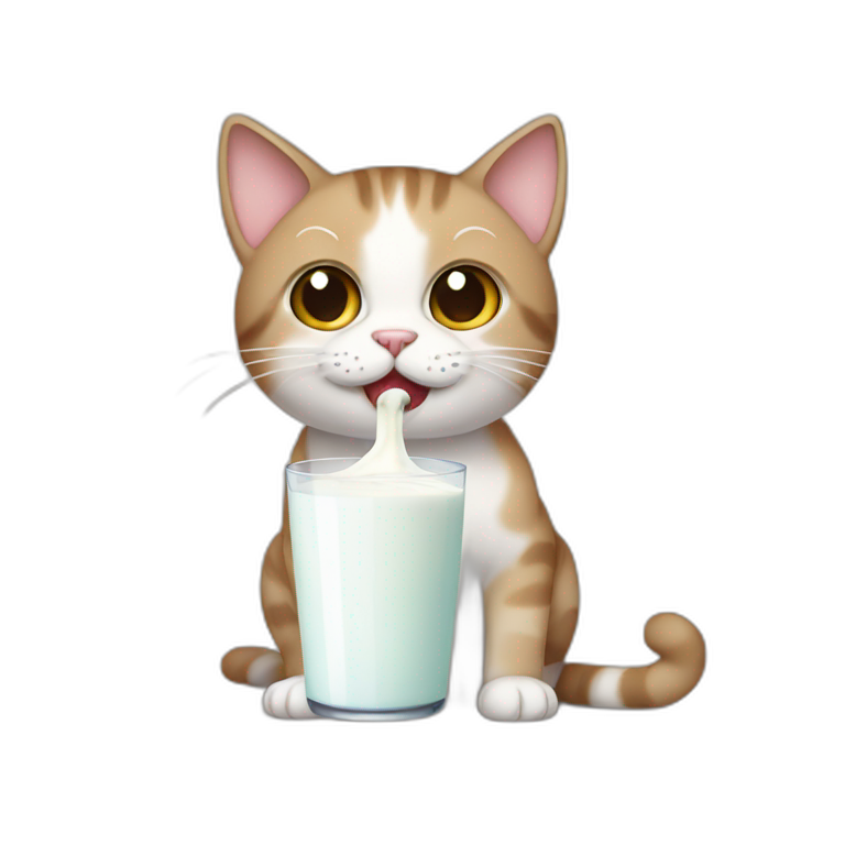 Cat with milk | AI Emoji Generator