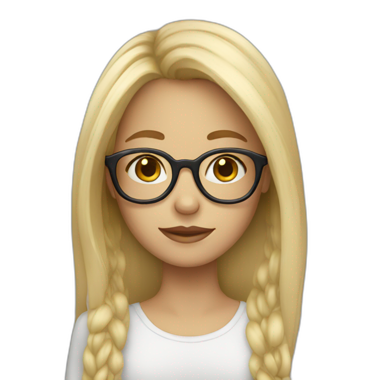 Blond Girl With Glasses And Long Hair With Mac Miller Ai Emoji Generator