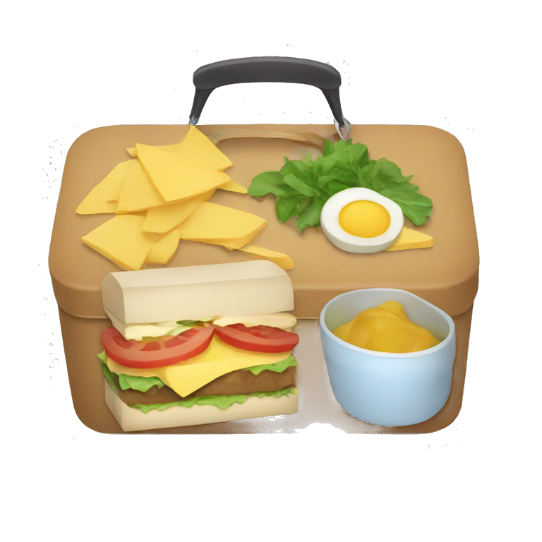 lunch box with an apple on top of it | AI Emoji Generator