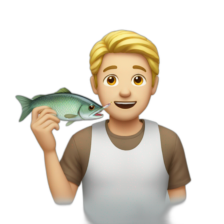 four cats eating one fish | AI Emoji Generator