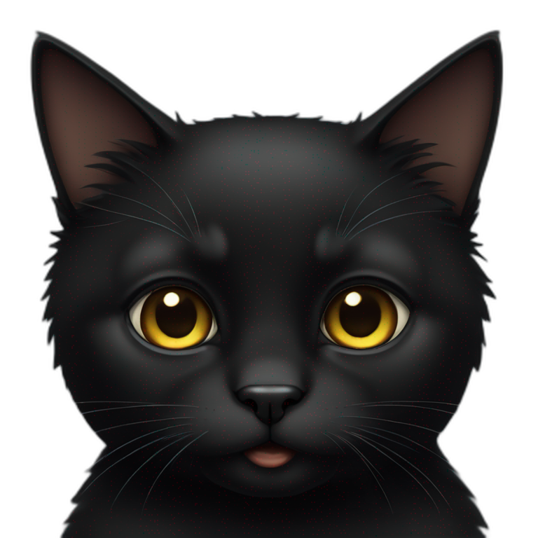 all black furry cute dog standing ears | AI Emoji Generator