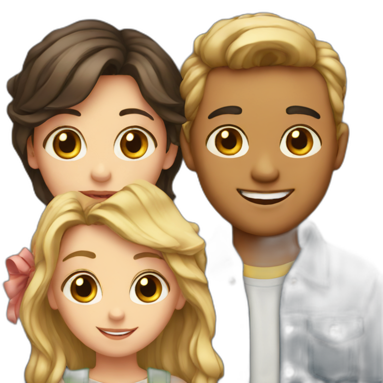 3 friends one boy and 2 girls | AI Emoji Generator