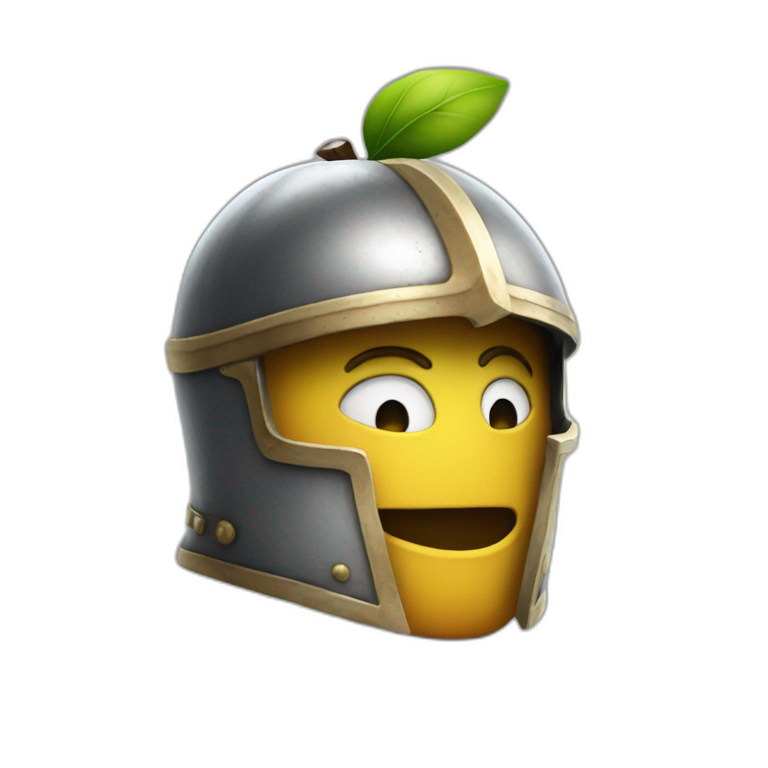 Knight Apple-in armor- with a sword | AI Emoji Generator