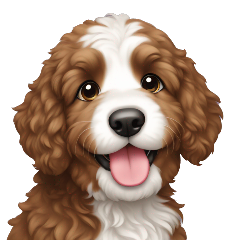 bernedoodle playing with ball | AI Emoji Generator