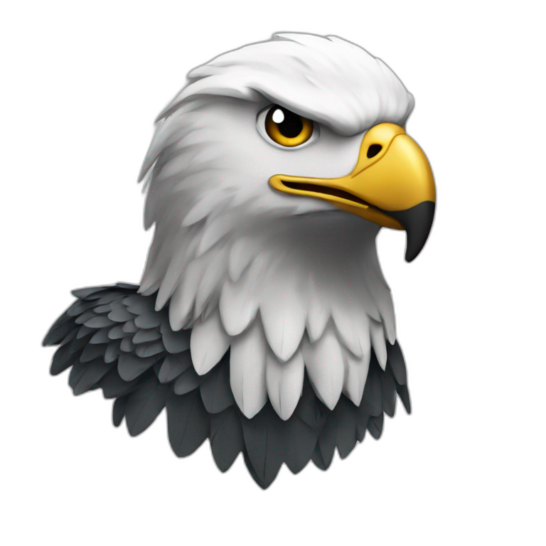 bald eagle infront of american flag | AI Emoji Generator