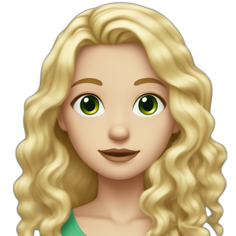 blonde white tall girl with long wavy hair and green blueish eyes | AI ...