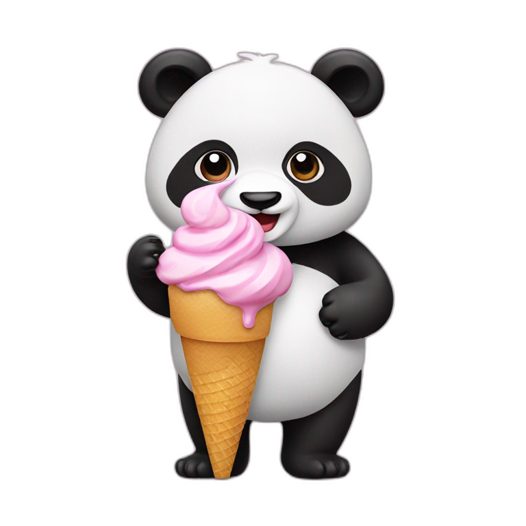 Panda eating ice cream | AI Emoji Generator