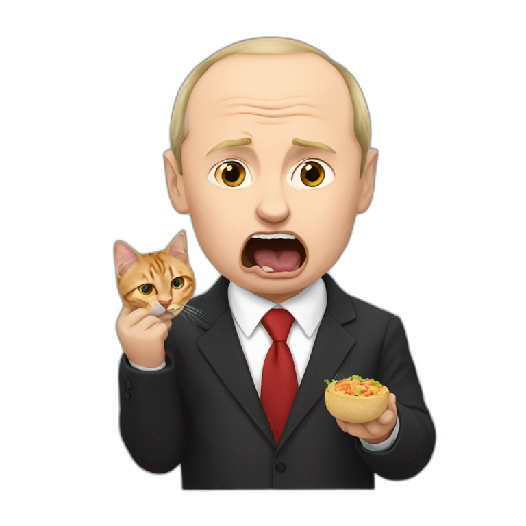 Putin eating a poutine | AI Emoji Generator