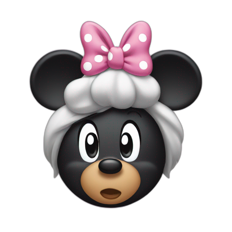 Woman with Minnie Mouse ears | AI Emoji Generator