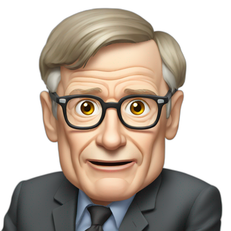 Stephen Hawking on a wheelchair | AI Emoji Generator