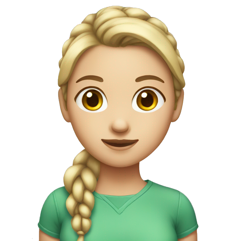 serene girl with ponytail | AI Emoji Generator