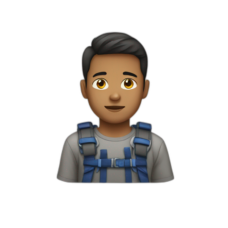 boy mixrace in front lever on drawbar | AI Emoji Generator