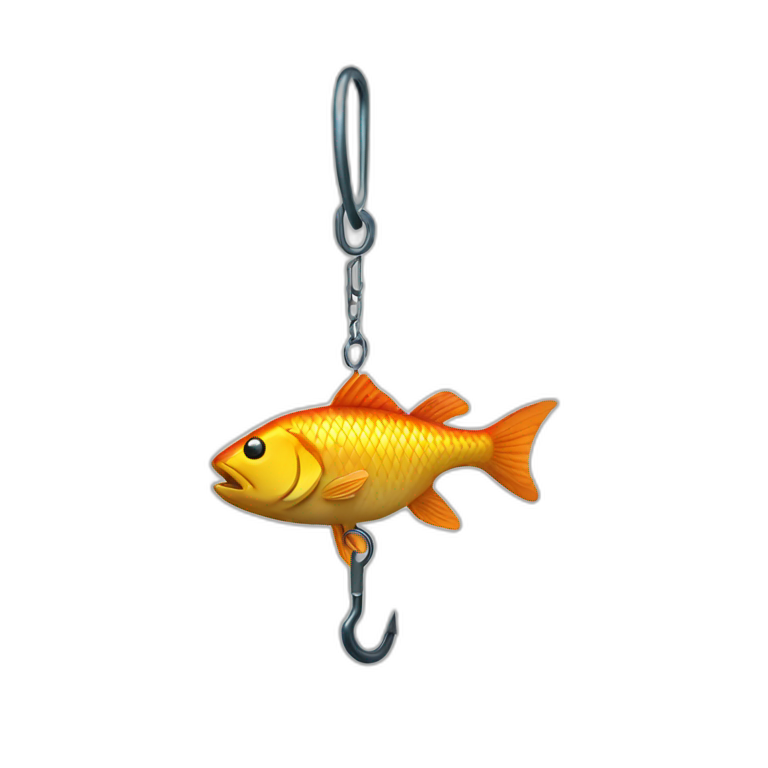 Fishing hook with thread and dollar | AI Emoji Generator