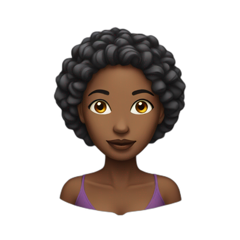 African American woman with relaxed hair and broad smile | AI Emoji ...