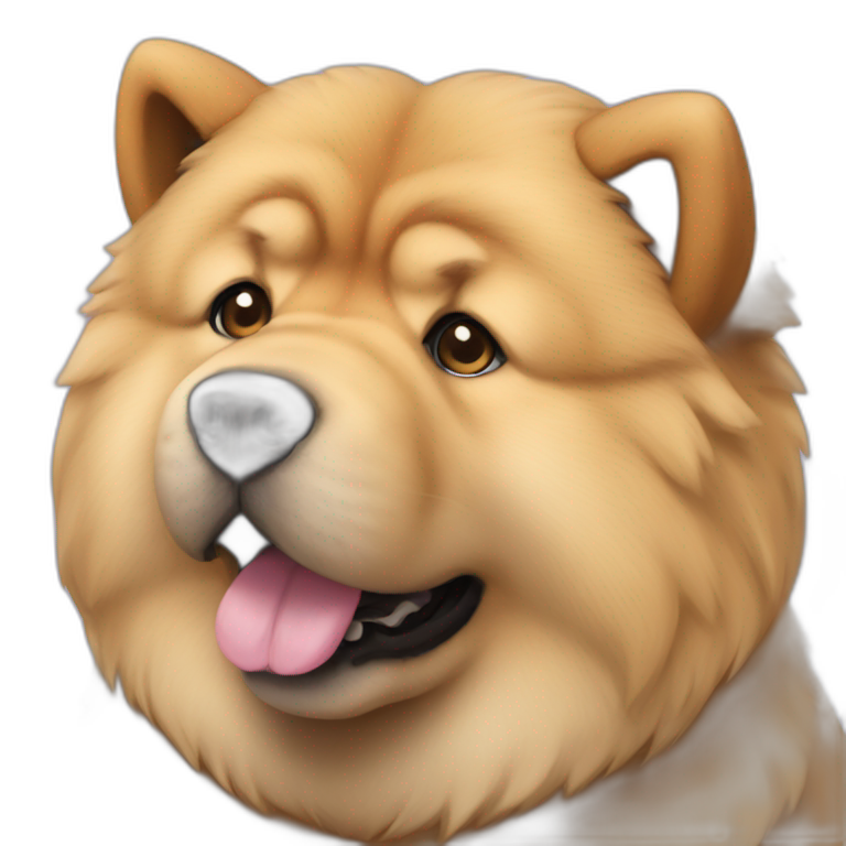 Chow chow in tesla | AI Emoji Generator