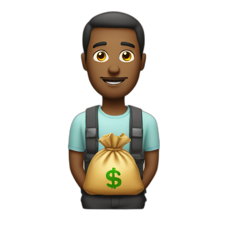 Man with bag | AI Emoji Generator