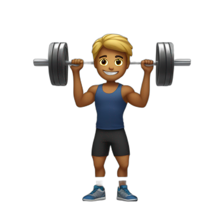 barbell with a face | AI Emoji Generator