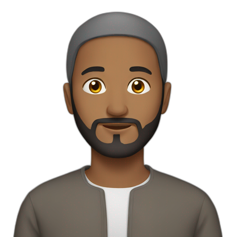 Muslim man prostrating himself on a carpet | AI Emoji Generator