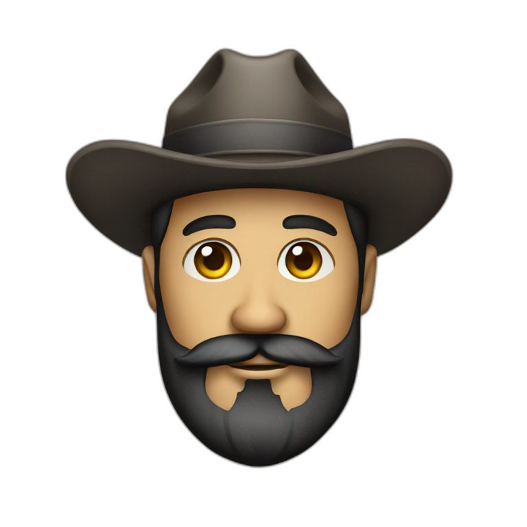 a tattooed gringo with a beard and a hat | AI Emoji Generator