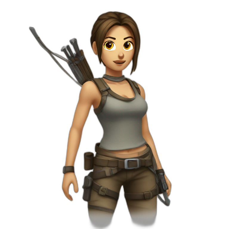 very low poly tomb raider, upper body | AI Emoji Generator