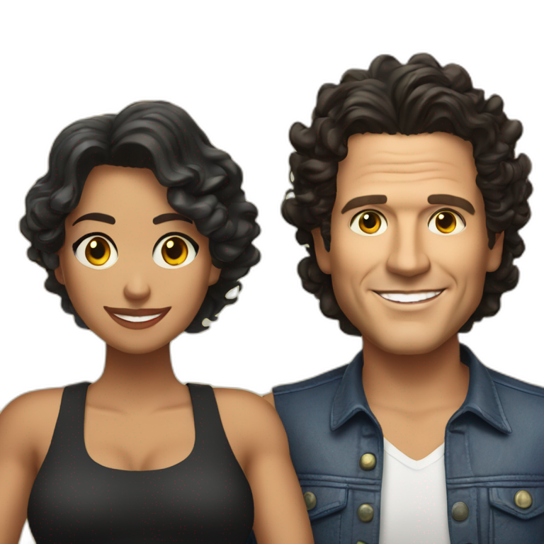 Carlos Vives with Colombian woman of 30's with short curly black hair ...