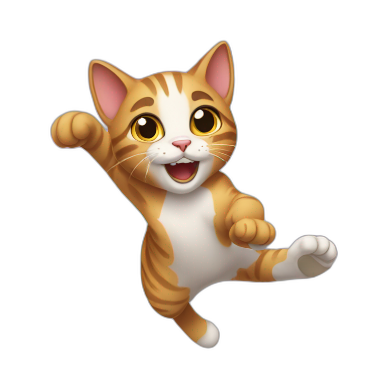 Abyssinian cat jumping | AI Emoji Generator