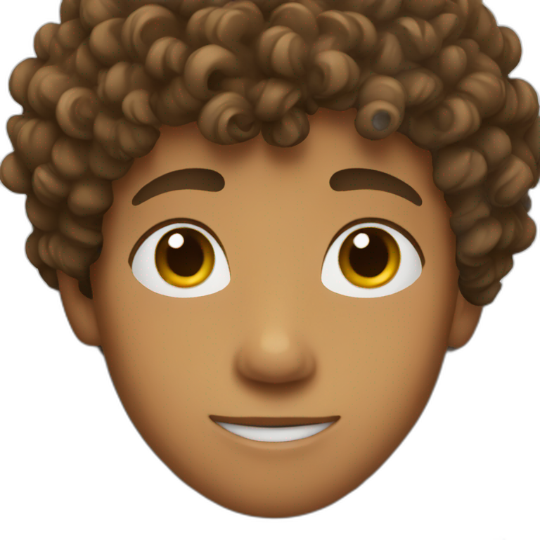 happy boy with brown hair | AI Emoji Generator