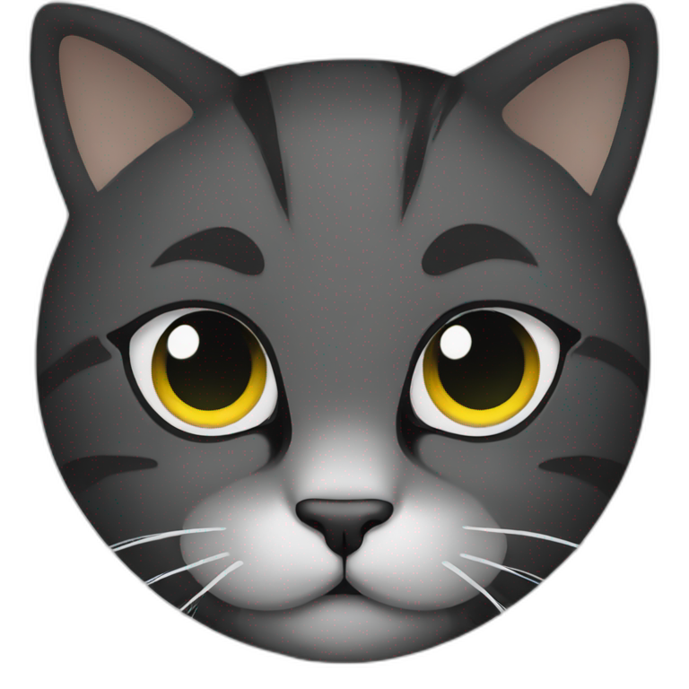 emo cat black purple long hair | AI Emoji Generator