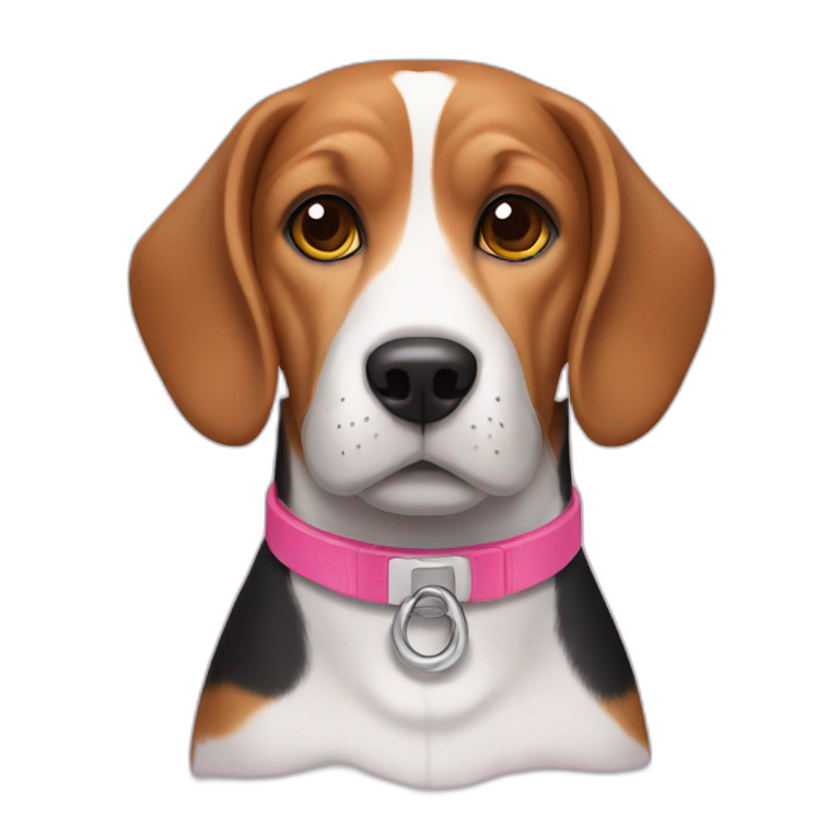 beagle with black collar and skull medallion | AI Emoji Generator