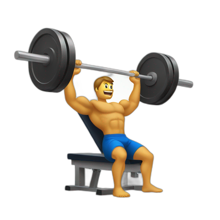 Strong man bench press | AI Emoji Generator