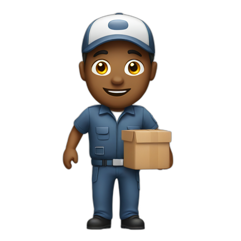 a delivery guy handles a box | AI Emoji Generator