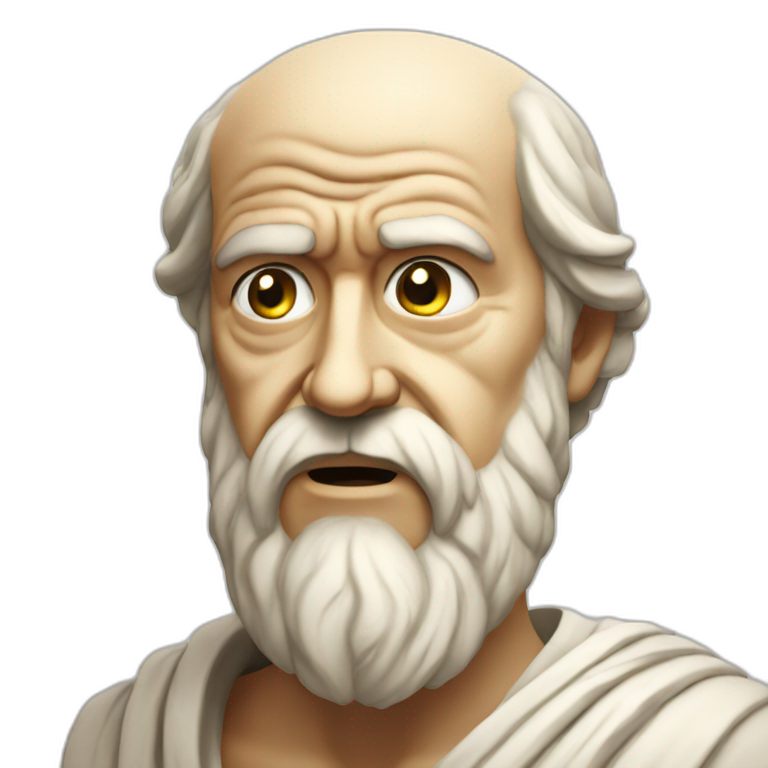 The philosopher Plato is crying | AI Emoji Generator