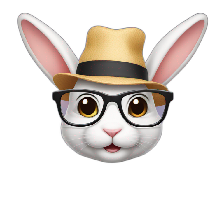 brown bunny with glasses | AI Emoji Generator