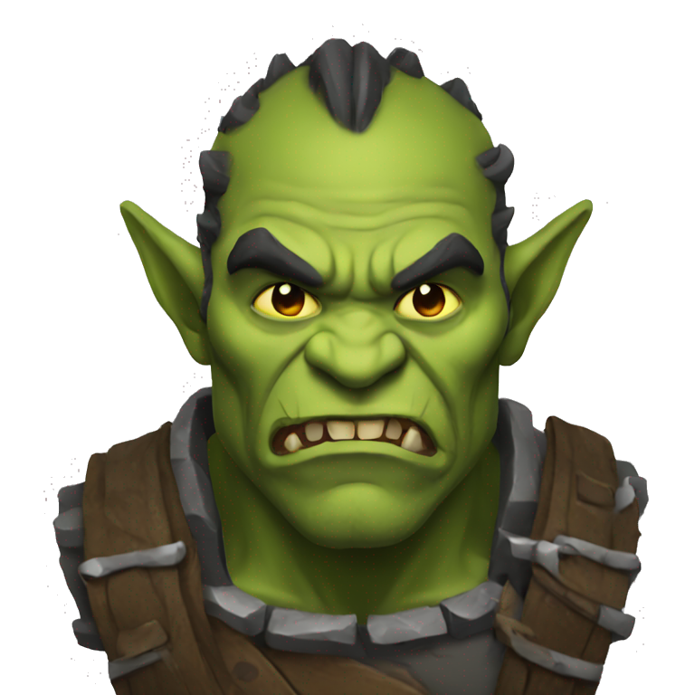 Brave Orc ranger wearing fedora | AI Emoji Generator