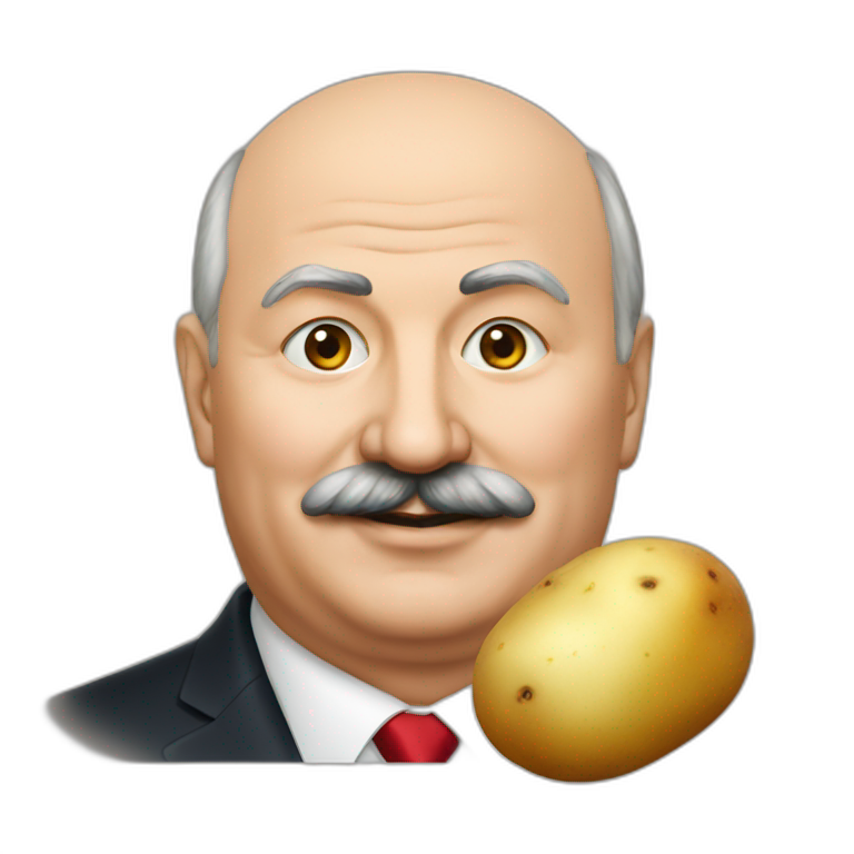 Putin and Lukashenko with potato | AI Emoji Generator