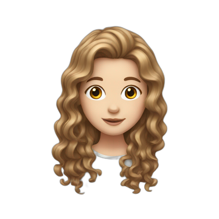 Brown long hair ,white girl | AI Emoji Generator