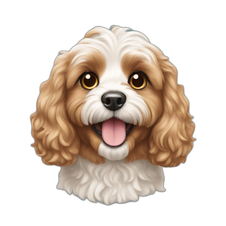 Cavoodle with straight hair | AI Emoji Generator