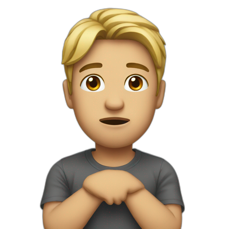 holding back tears | AI Emoji Generator