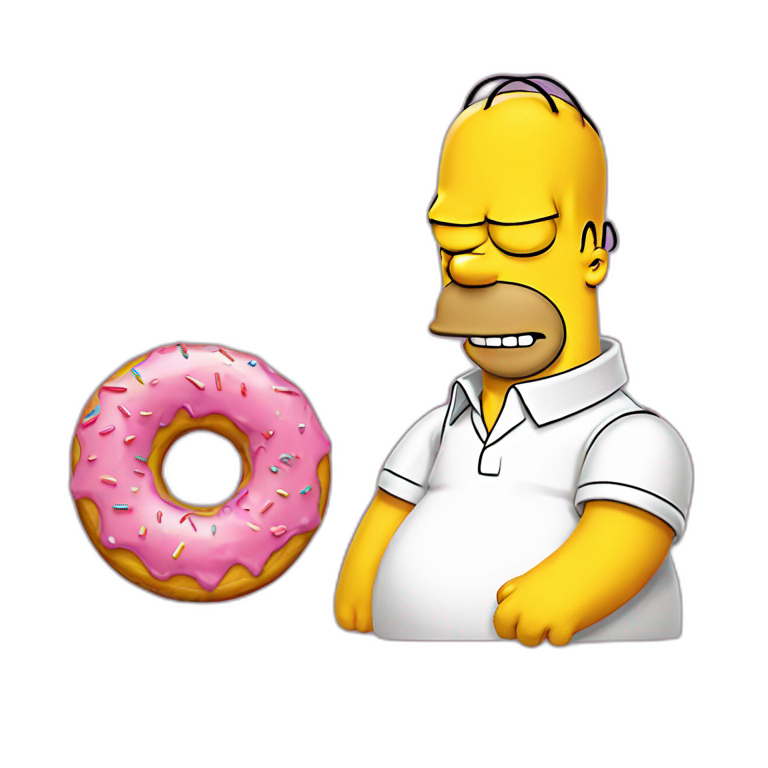 Homer Simpson licking a donut | AI Emoji Generator