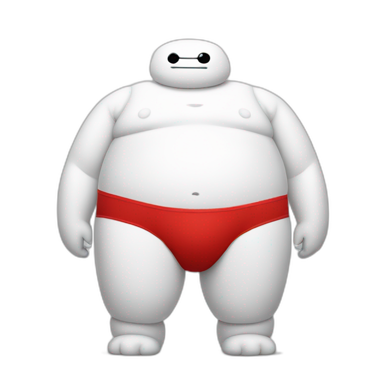 Baymax wearing red underwear AI Emoji Generator