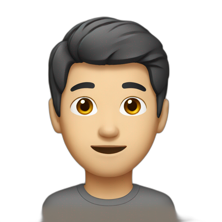 Handsome bold asian guy | AI Emoji Generator