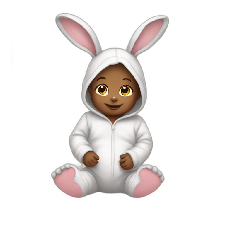 Newborn with bunny ears | AI Emoji Generator