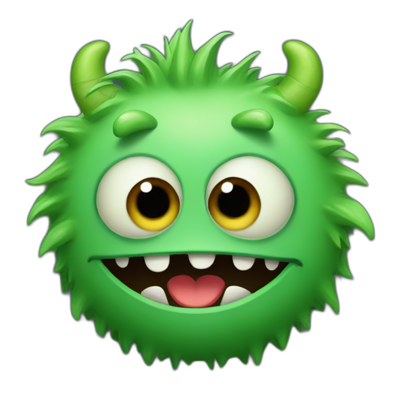 green hairy monster in a pink bikini | AI Emoji Generator