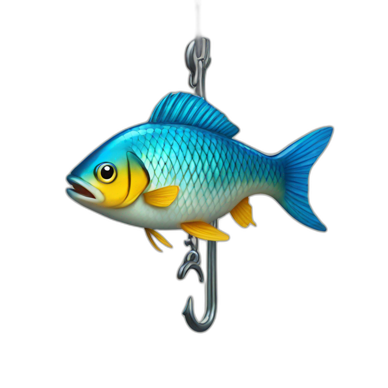 Fish on a hook  AI Emoji Generator
