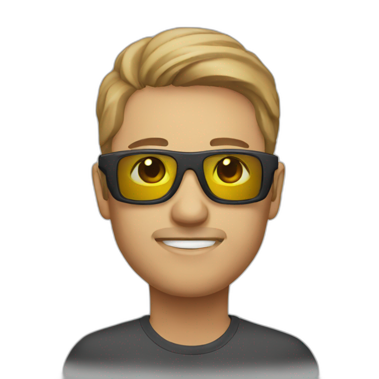 gilbert montagné with blind glasses | AI Emoji Generator