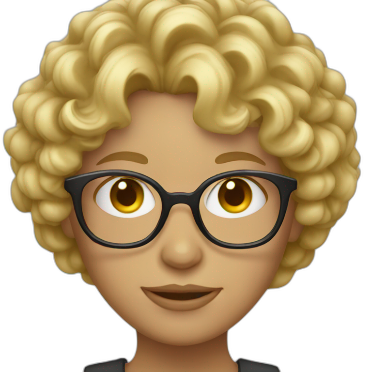 Blond Lady With Glasses Ai Emoji Generator