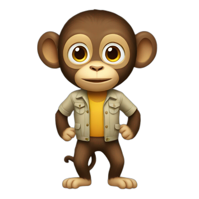 darwin full body with a monkey | AI Emoji Generator