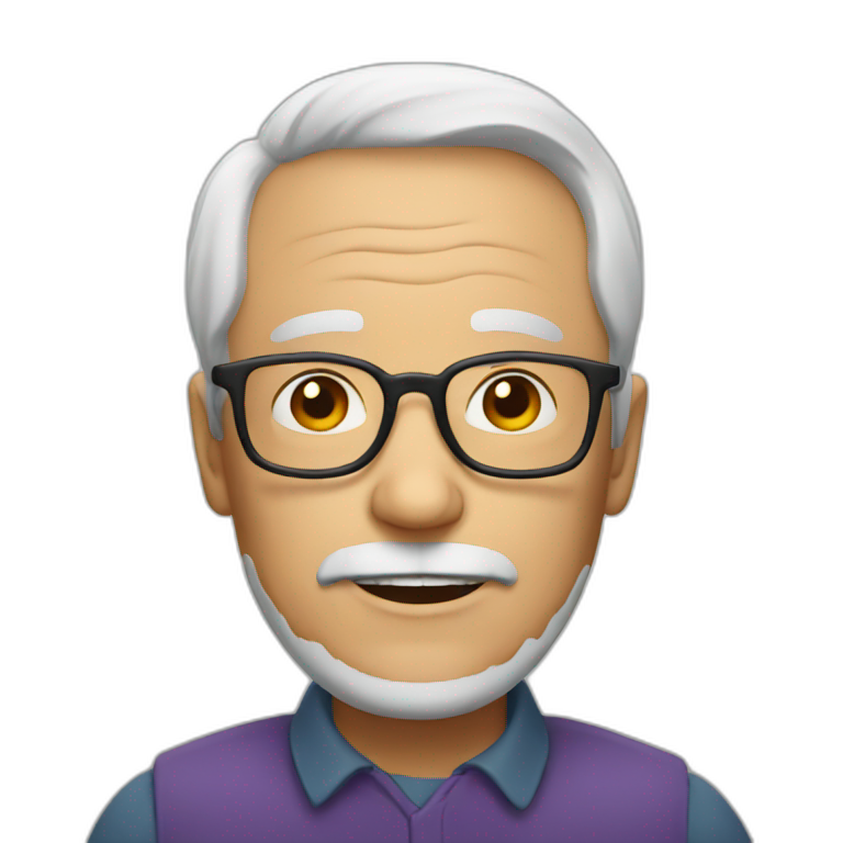 Ai Emojis 62 Yers Old Man With Glasses Ai Emoji Generator